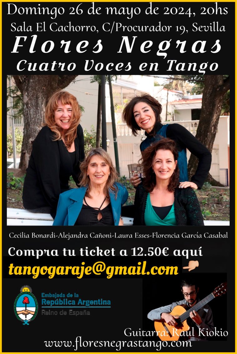 Flores Negras, 4 voices en tango. Concierto de Flores Negras, 4 voces en  tango en Sala el Cachorro de Sevilla - EscenaenSevilla.es